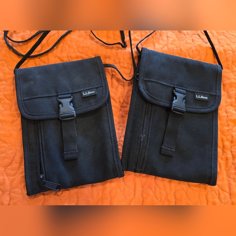 LL BEAN Passport/Folding Wallets -Black, Qty 2